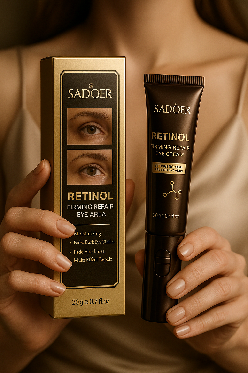 Crema pentru ochi 20g SADOER Retinol Firming Repair Eye Essence Oil cu vibrati