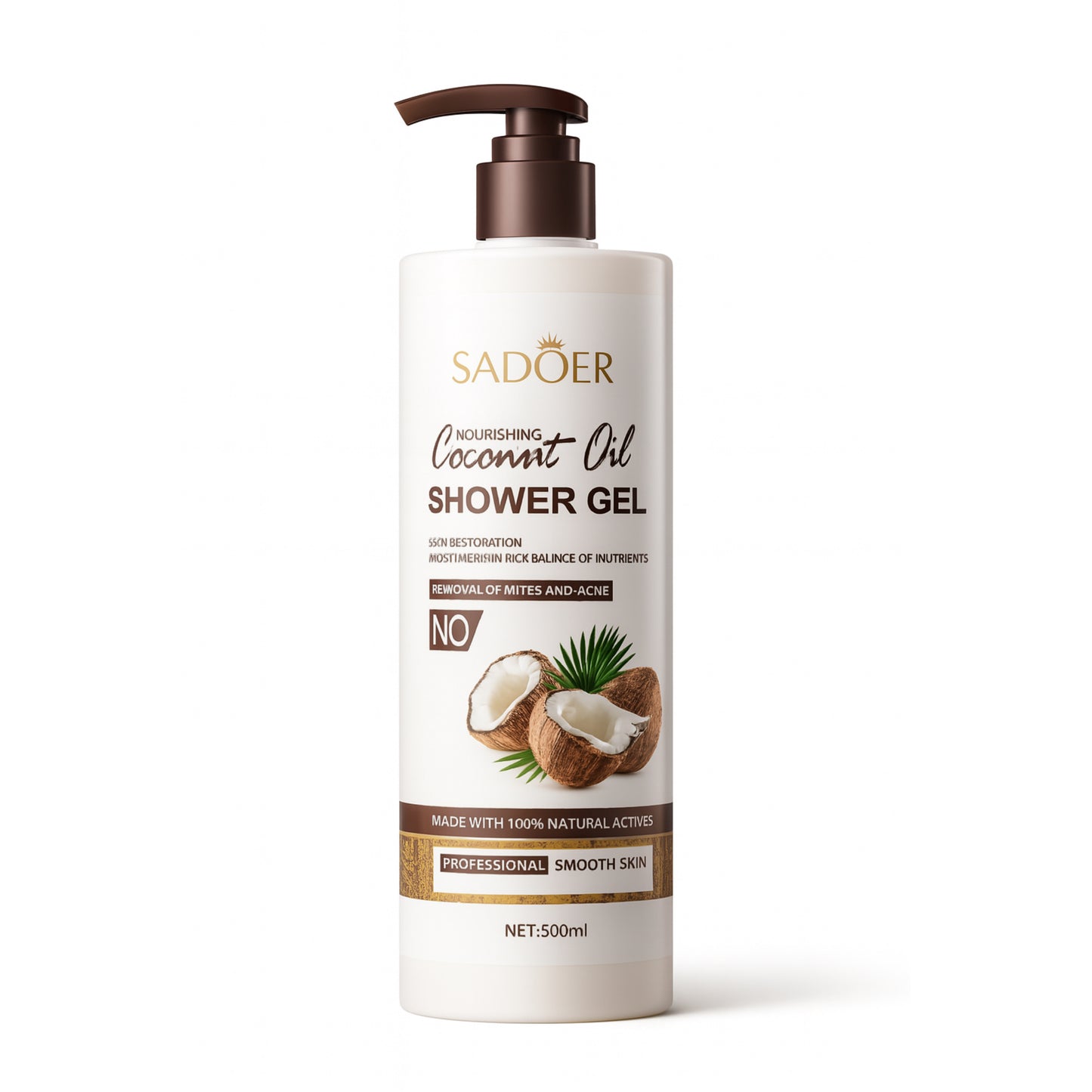 Gel de duș cu ulei de cocos Sadoer 500 ml