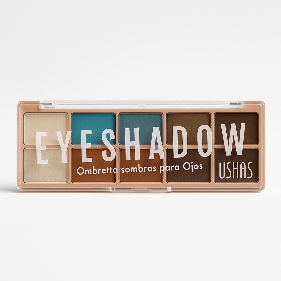 Ushas Eyeshadow Palette – paletă de farduri de pleoape cu 10 nuanțe