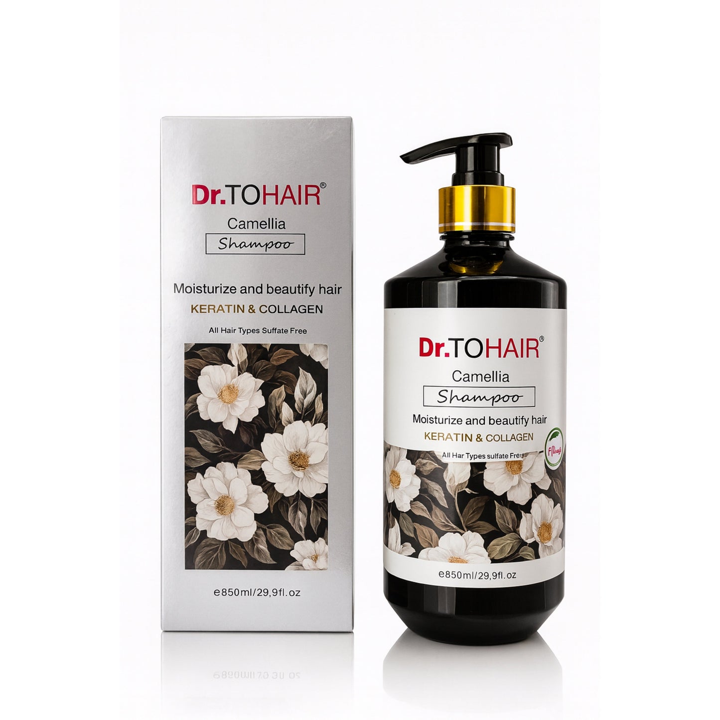 Șampon Dr. TOHAIR Camellia – Keratină & Colagen, 850 ml