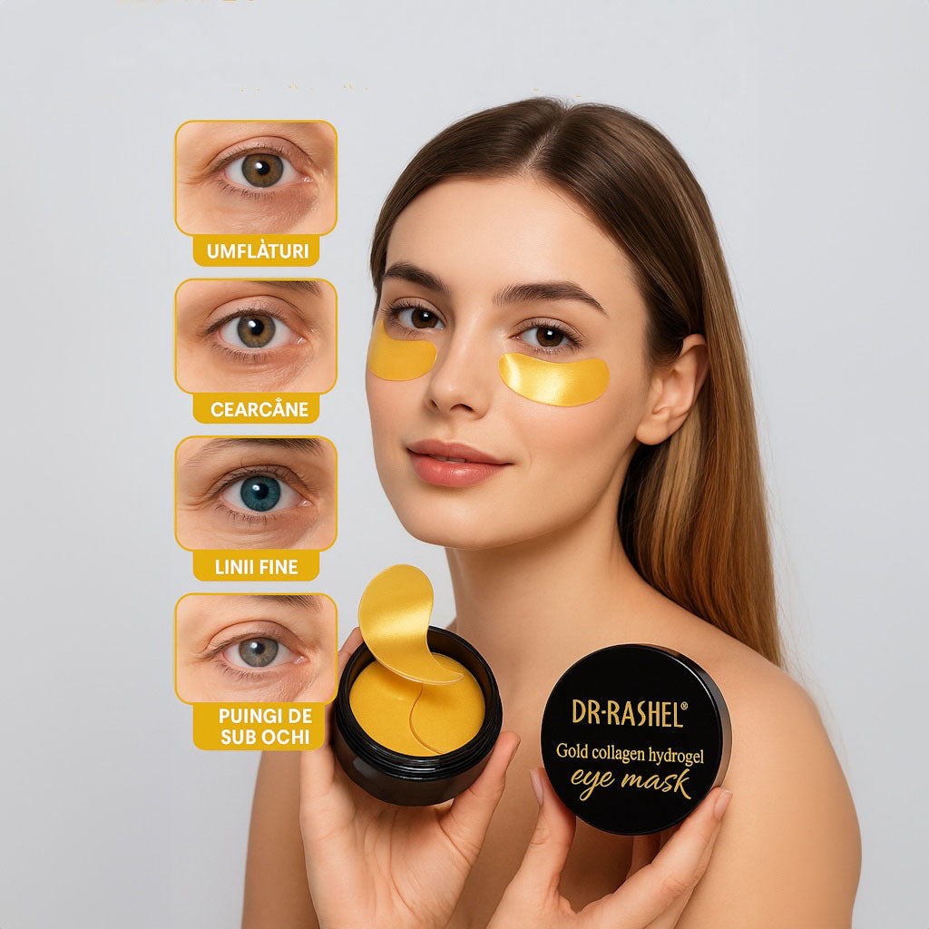 Plasuri hidrogel pentru ochi Dr. Rashel 24K Gold Collagen