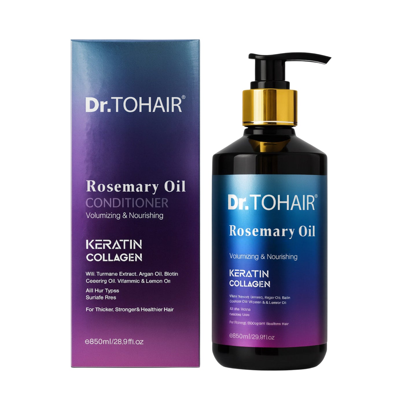 Balsam Dr. TOHAIR Rosemary Oil – Keratină & Colagen, 850 ml
