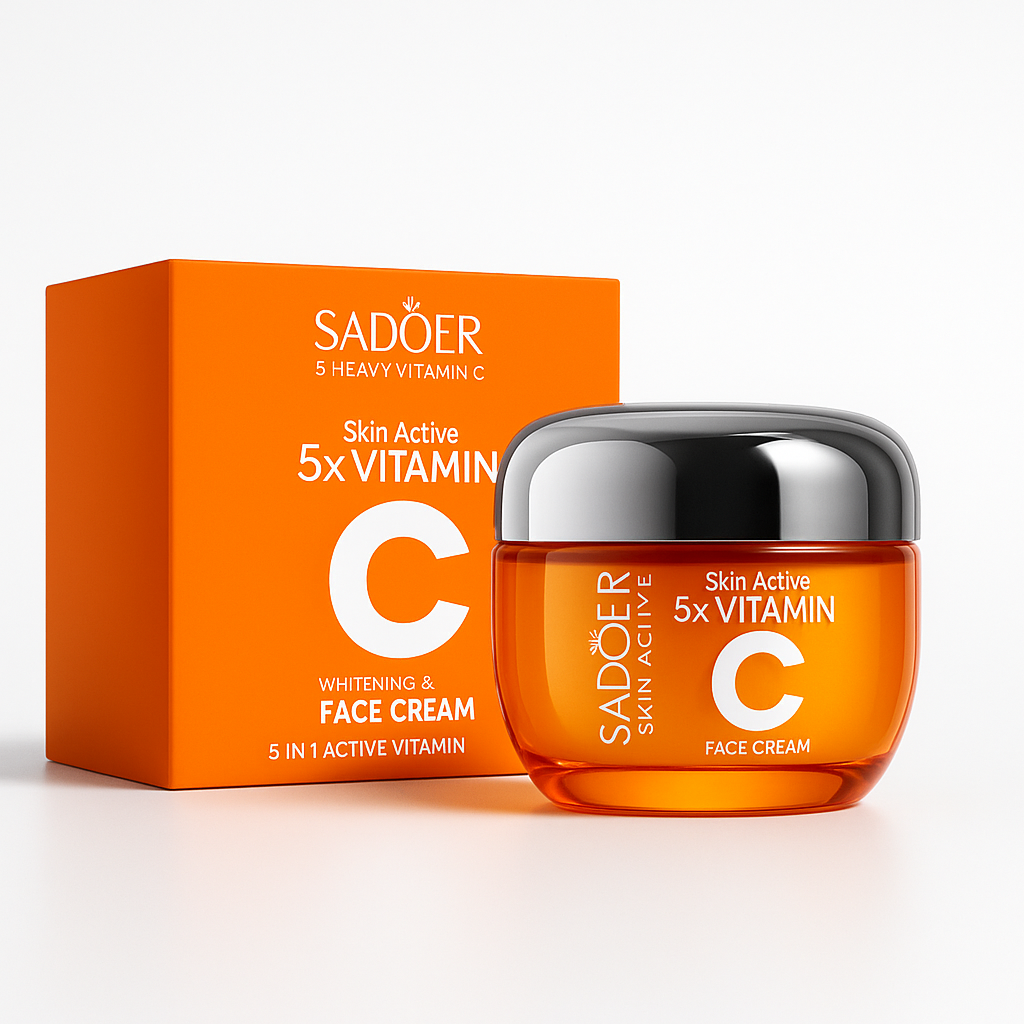 SADOER Cremă de Față cu 5x Vitamina C – Albire și Revitalizare 50 g