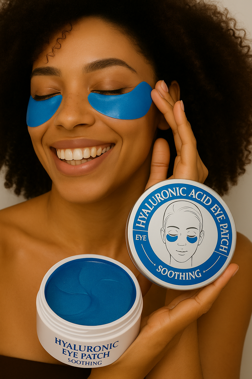 Set 60 Plasturi Hidrogel pentru Ochi, cu Acid Hialuronic, Spirulina si Colagen, Wokali, Eye Patch
