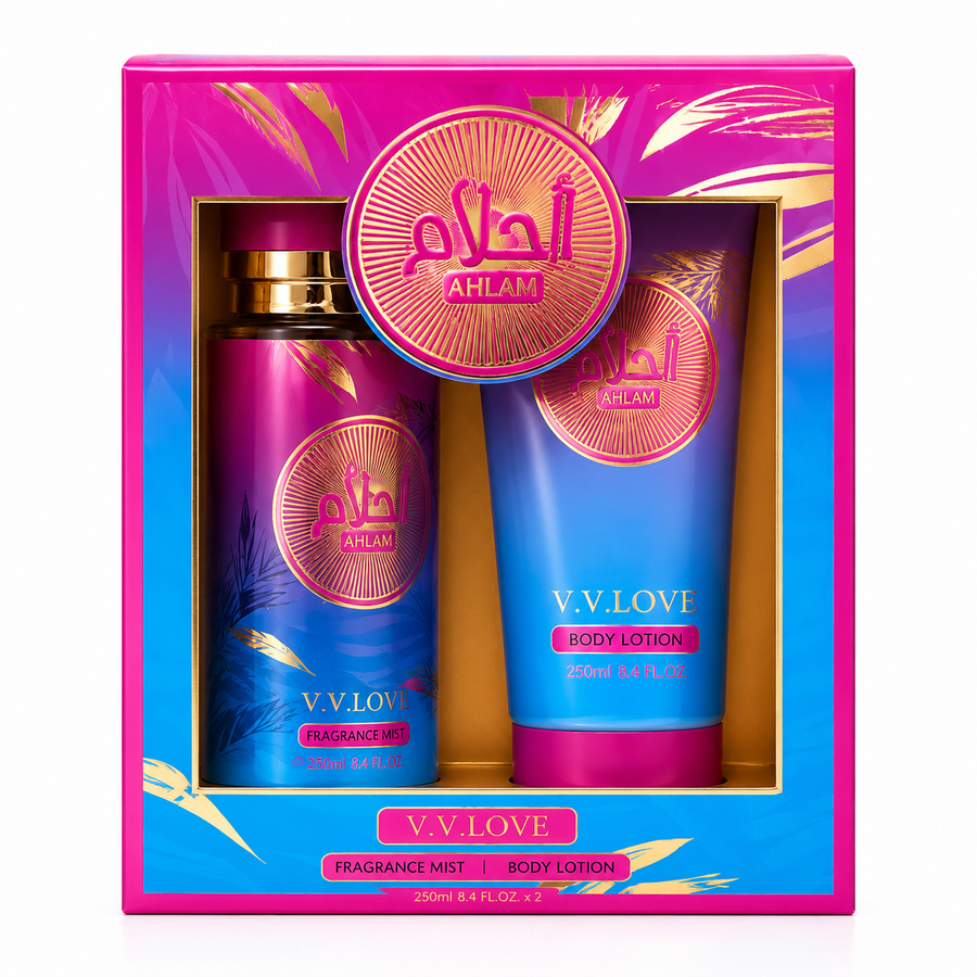 V.V.LOVE AHLAM FRAGRANCE GIFT SET Fragrance Mist 100ML + Body Lotion 75ML