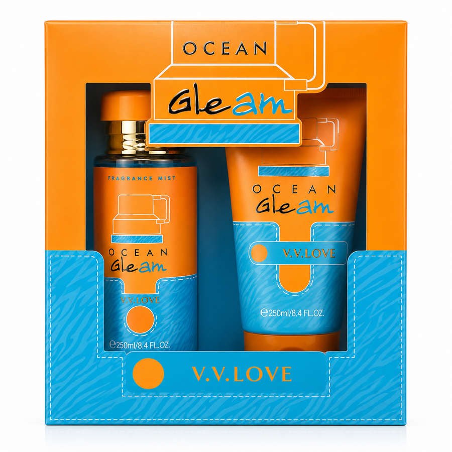 V.V.LOVE OCEAN GLEAM GIFT SET Fragrance Mist 100ML + Body Lotion 75ML.