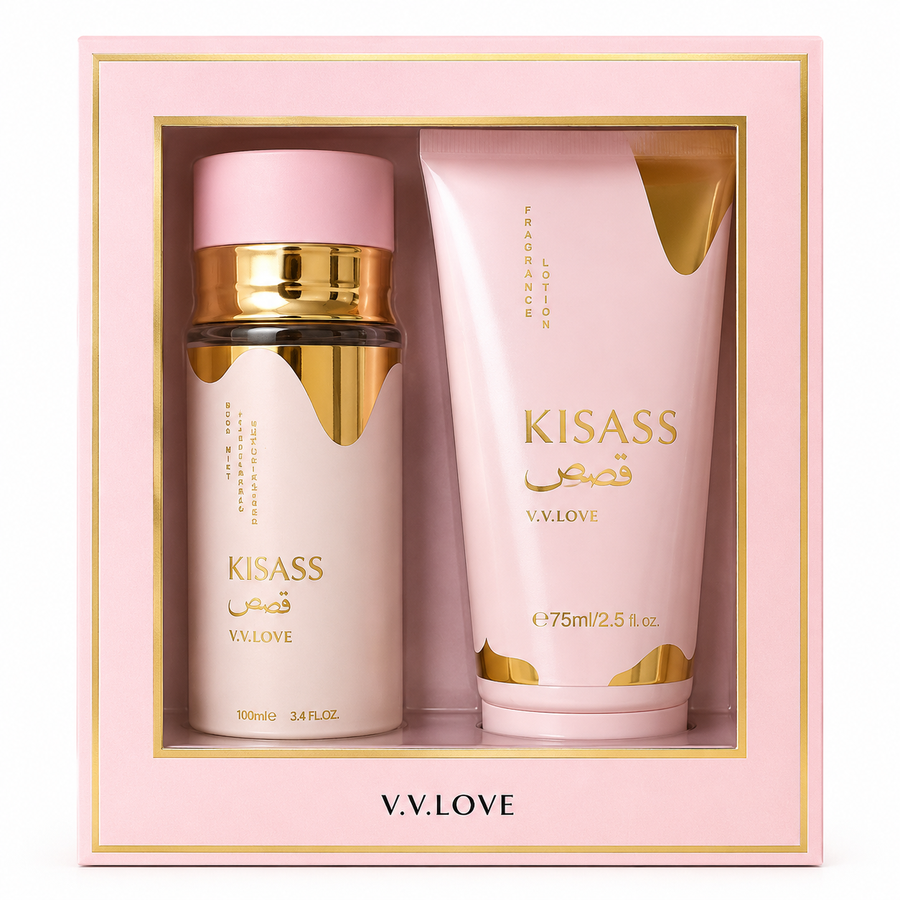 V.V.LOVE KISASS GIFT SET Fragrance Mist 100ML + Fragrance Lotion 75ML.