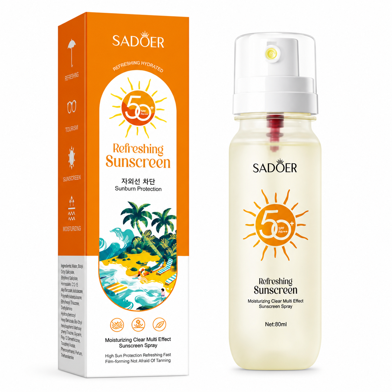 SADOER Refreshing Sunscreen Spray SPF 50+ PA+++ 90ml
