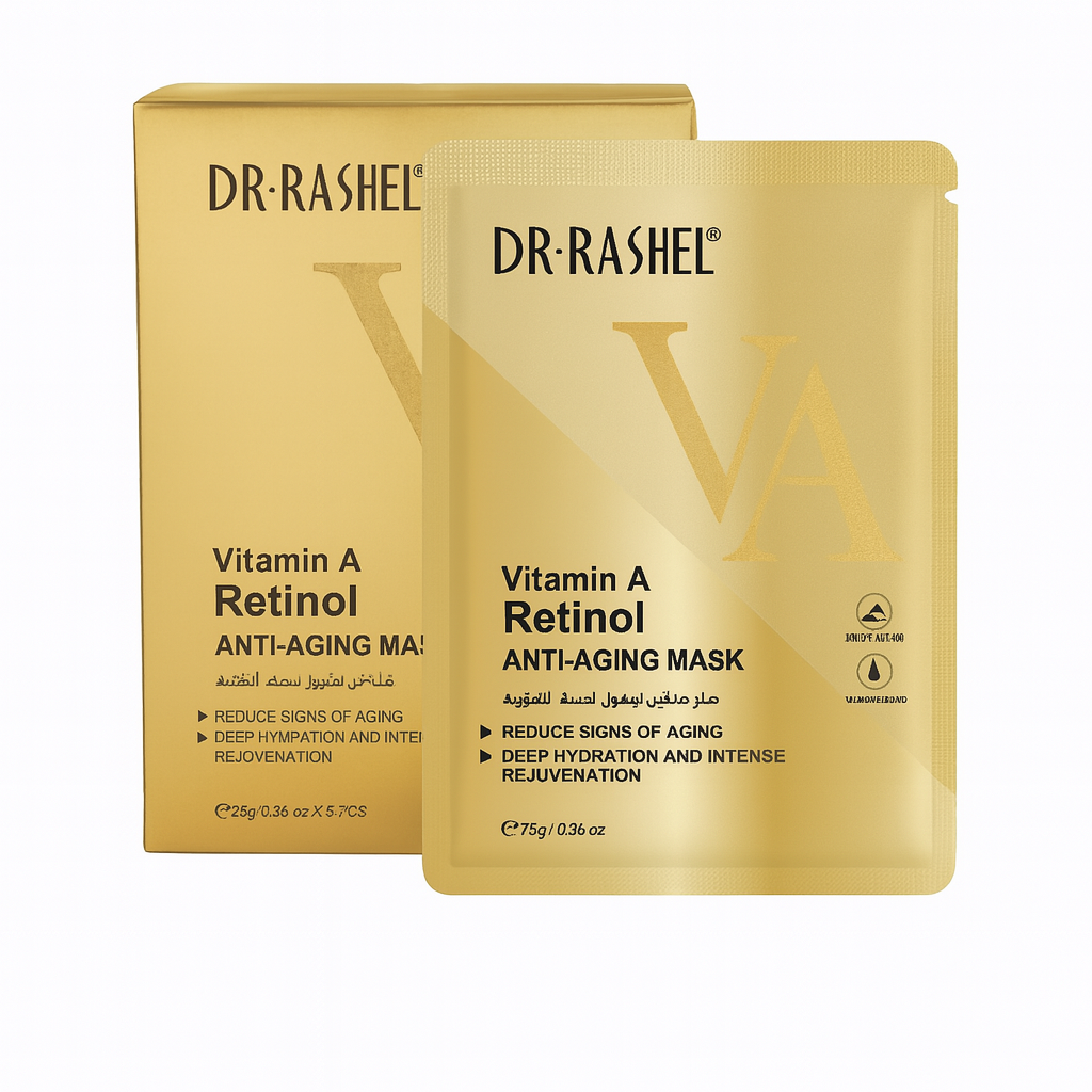 Masca de Fata Anti - Aging cu Retinol 5 buc x 25 g - Dr. Rashel Vitamin A Retinol Anti-Aging Mask