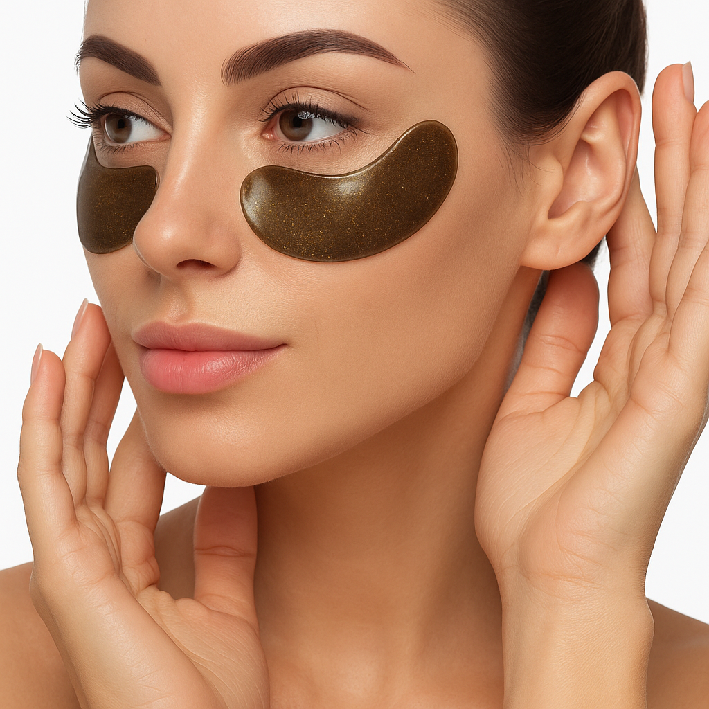 Masca pentru ochi Gold Black Pearl hydrogel, cu efect de anticearcan, lifting si antirid, Dr. Rashel