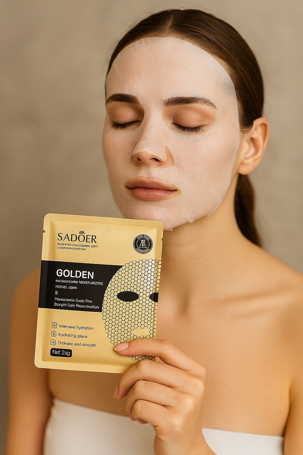 Mască facială hidratantă SADOER Golden Honeycomb (25g)