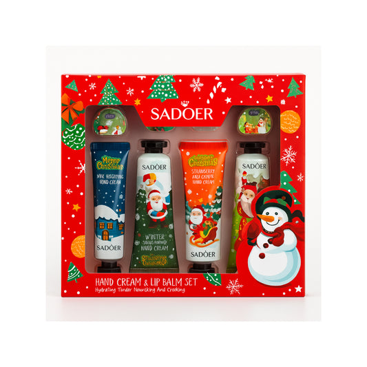 SADOER Hand Cream and Lip Balm Set – Christmas Edition 🎄