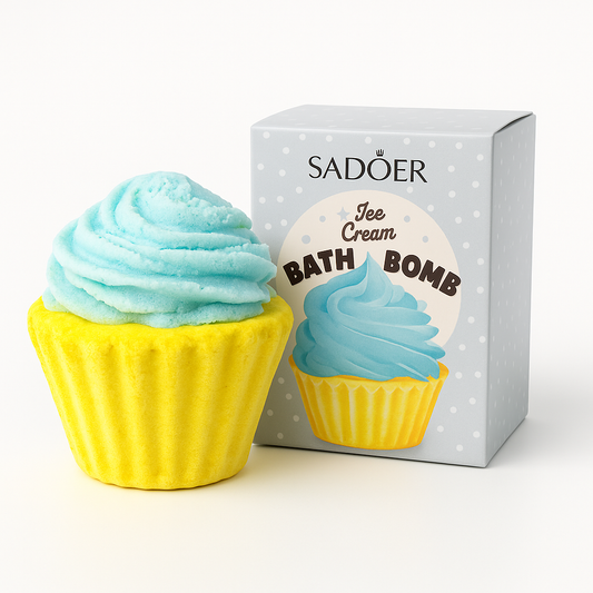 SADOER Bath Bomb in the shape of a MUFFIN β blue π§