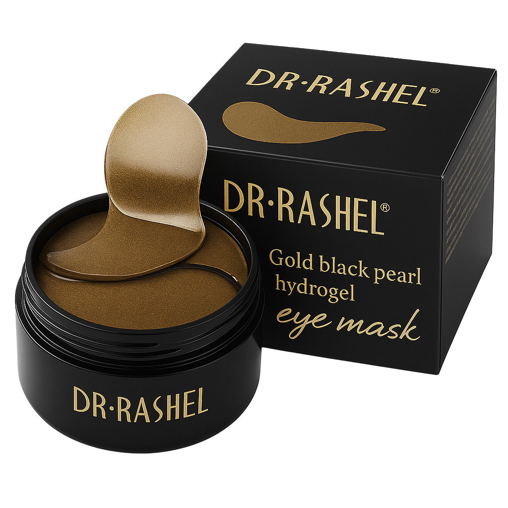 Masca pentru ochi Gold Black Pearl hydrogel, cu efect de anticearcan, lifting si antirid, Dr. Rashel