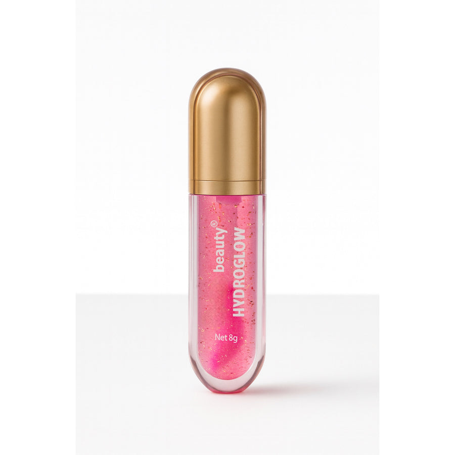 Luciu de buze 24K 3Q Beauty Gold Lip Oil, hidratant și regenerant, aplicat pe buze, cu finisaj strălucitor și elegant.