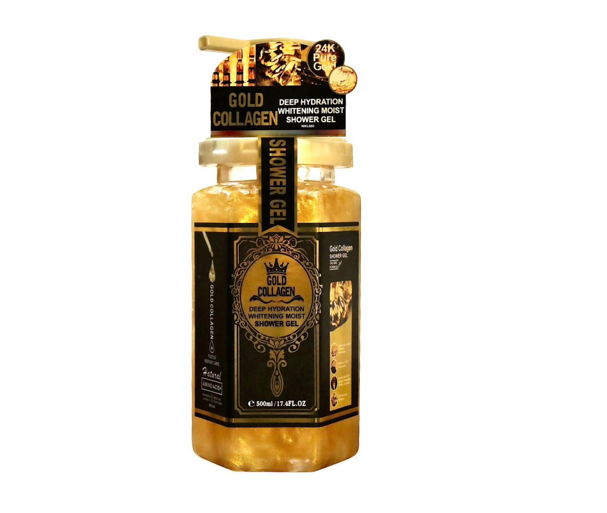 Gel de dus Premium Gold WOKALI cu COLAGEN 500ml