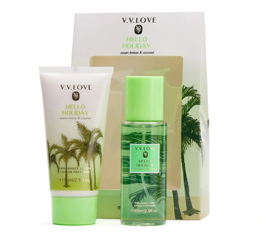 V.V LOVE Set V.V. Love – Hello Holiday (Spray de corp 85 ml + Loțiune de corp 75 ml)