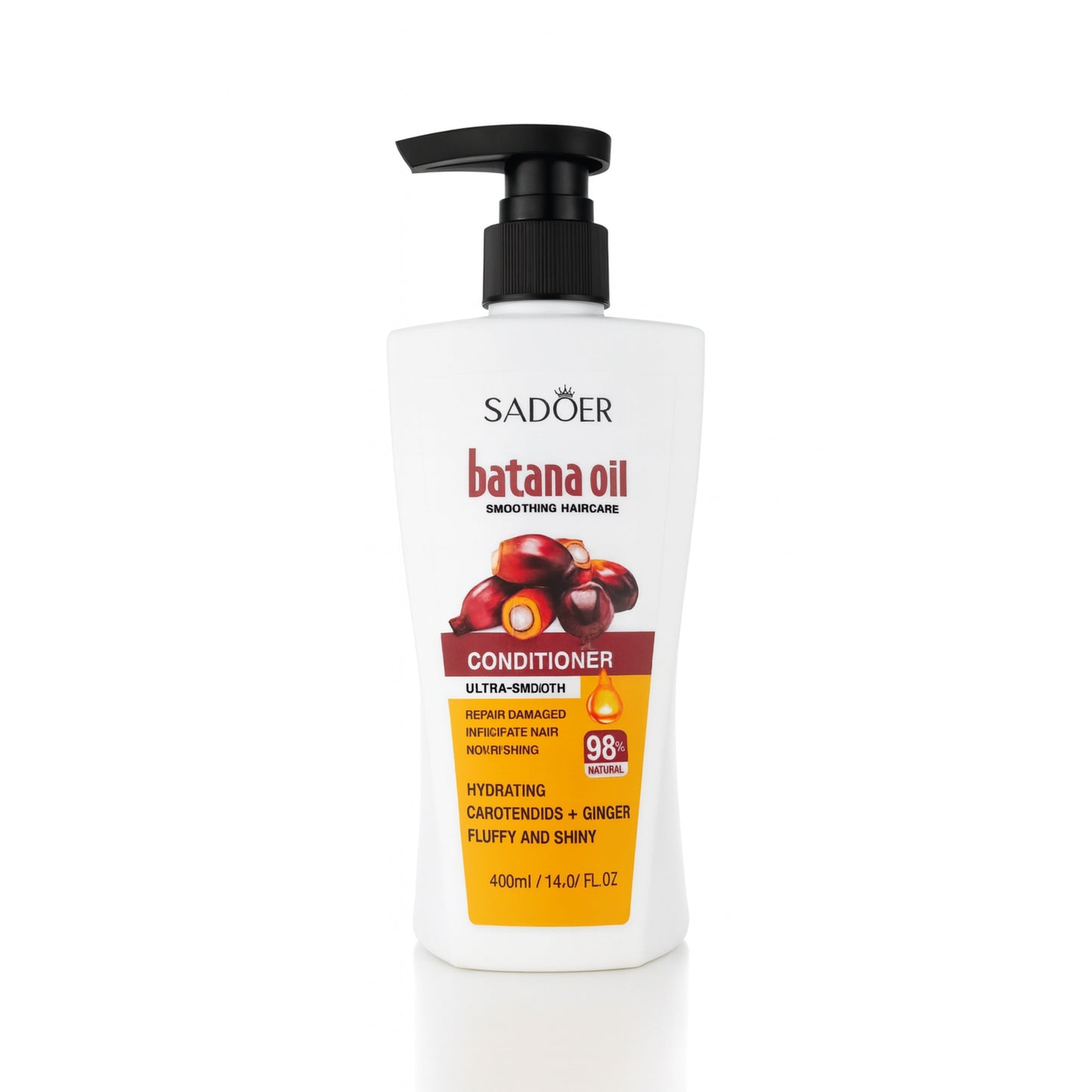 SADOER Batana Oil conditioner bottle with hydrating haircare, 400ml, on white background