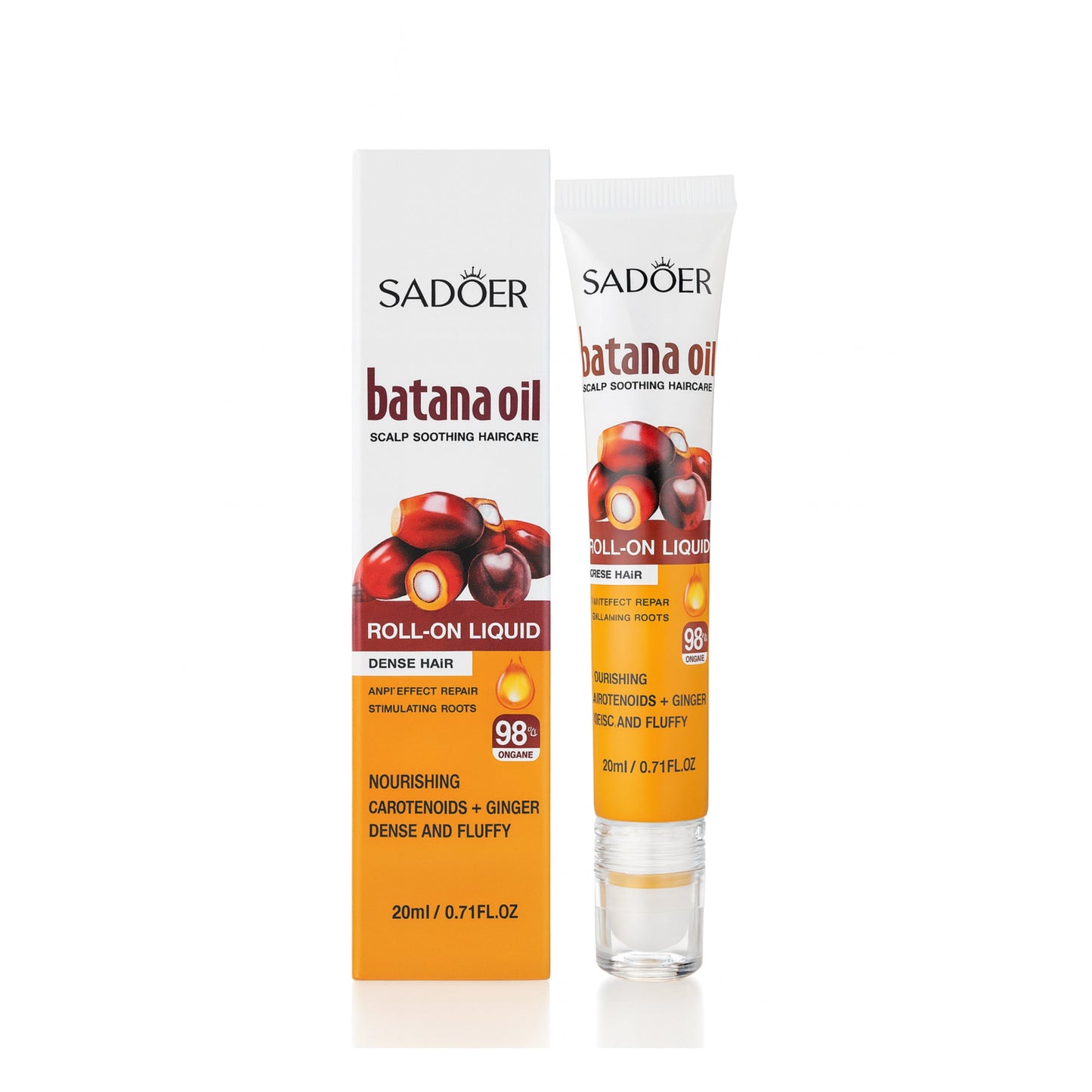 SADOER Batana Oil scalp soothing roll-on liquid for dense hair, 20ml, with box, IMPORT COSMETICE