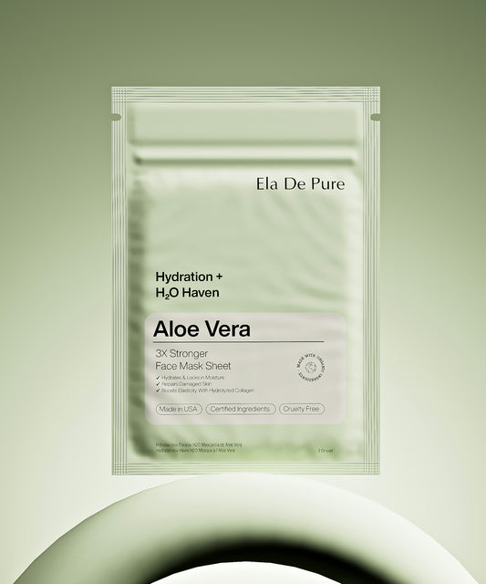 An aloe vera face mask pack displayed.
