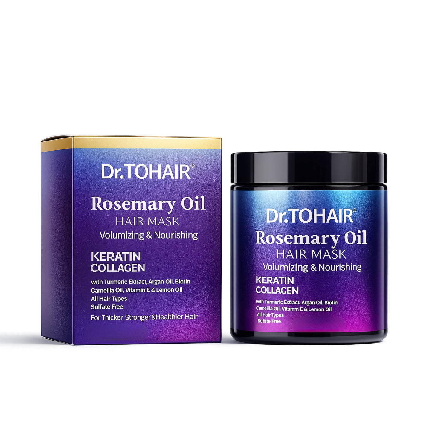 Mască de păr Dr. TOHAIR Rosemary Oil – Keratină & Colagen, 1000 ml