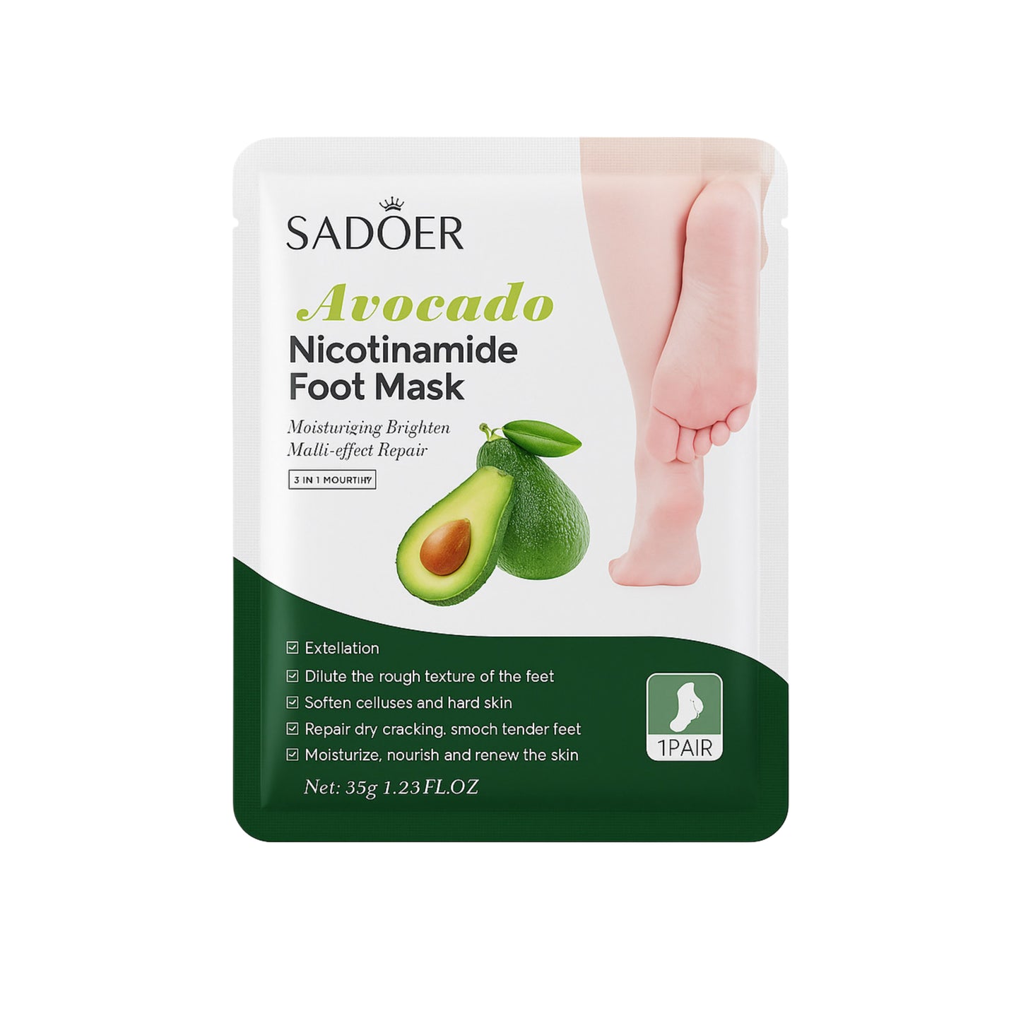 Mască pentru picioare SADOER cu avocado 36 g
