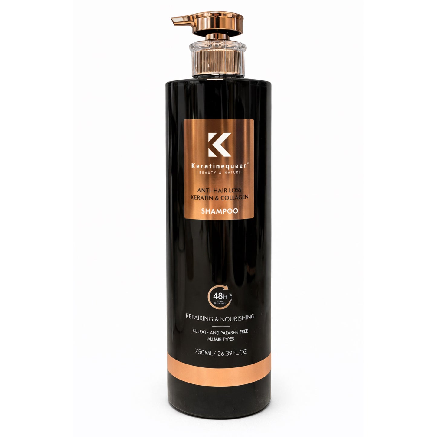 Șampon Keratin Queen Anti-Hair Loss cu Keratină și Colagen 750ml
