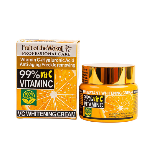 Fruit of the Wokali Cremă Facială Albitoare cu Vitamina C 99% – Anti-aging și Îndepărtarea Pistruilor  50 g