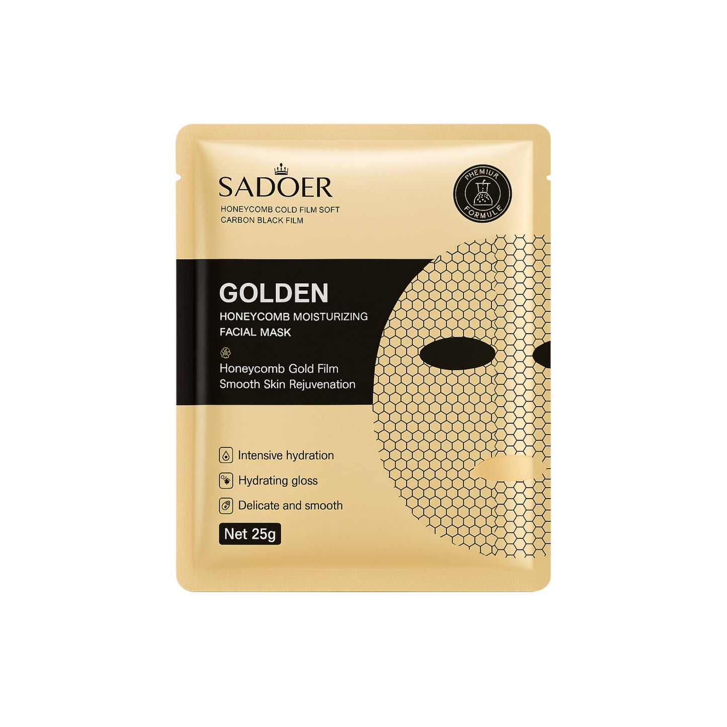 Mască facială hidratantă SADOER Golden Honeycomb (25g)
