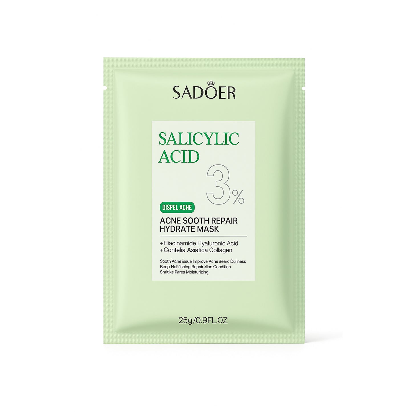 Mască facială SADOER cu acid salicilic – curățare, calmare, regenerare și hidratare