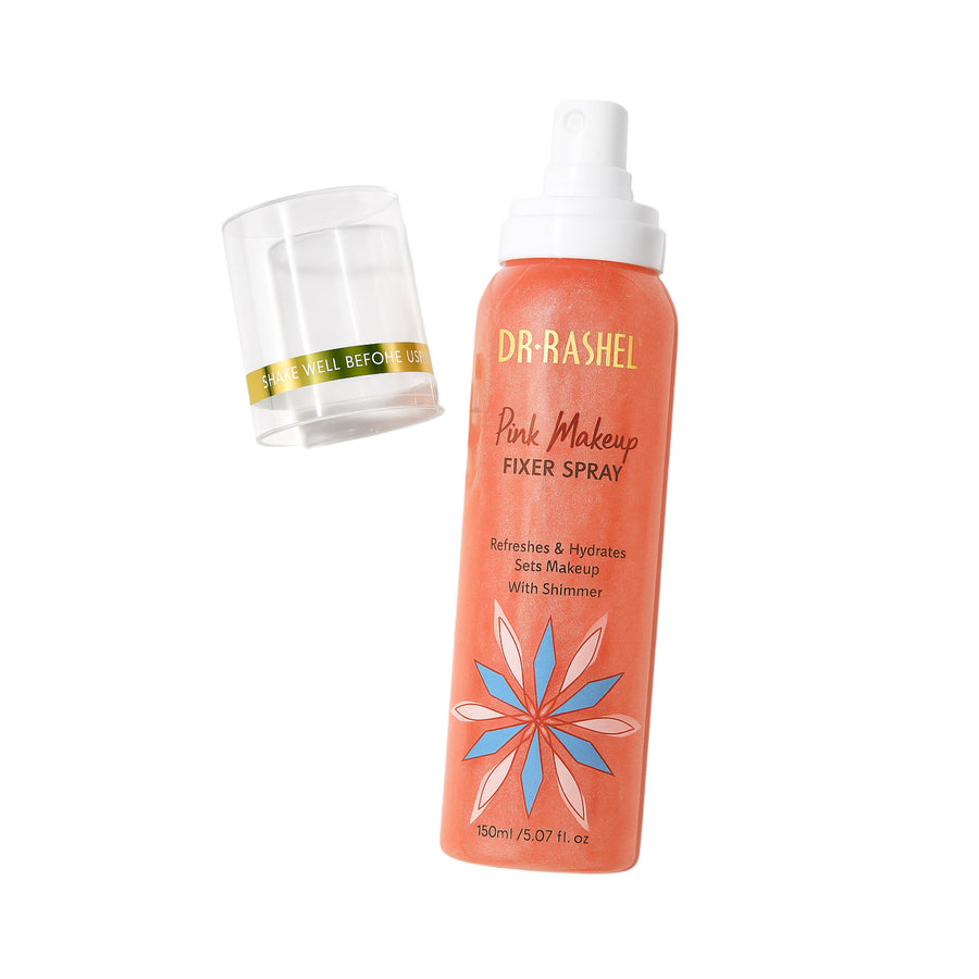 DR.RASHEL Rózsaszín sminkfixáló spray csillámmal – 150 ml