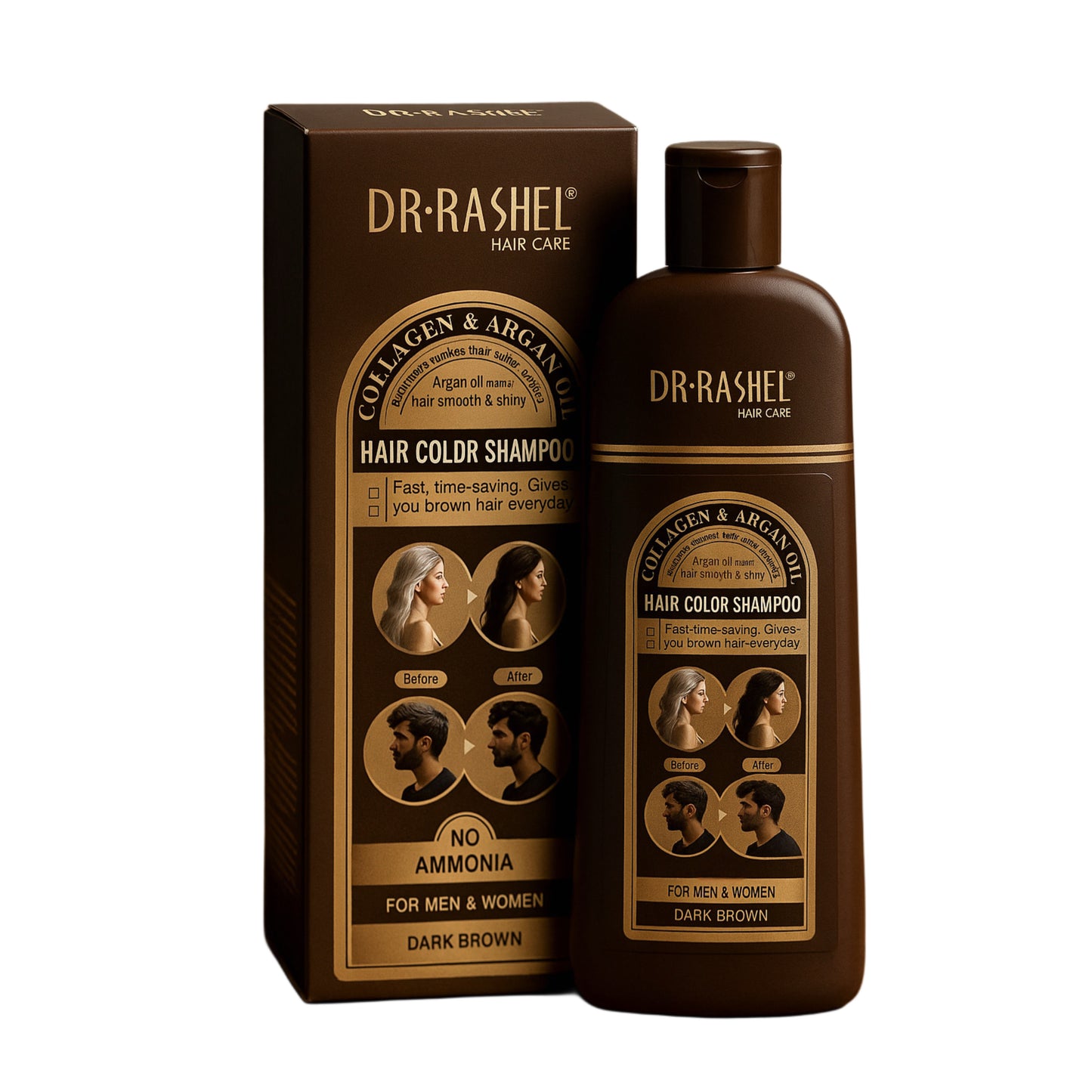 Șampon colorant pentru păr Dr. Rashel Maro inchis