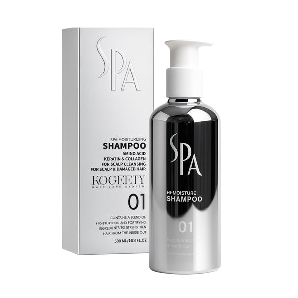 Kogeety SPA moisturizing shampoo bottle and box for scalp and damaged hair, import cosmetice