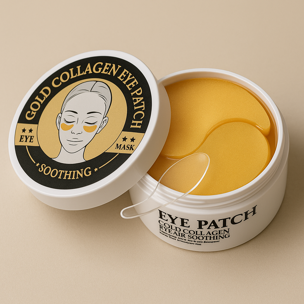 Set 60 Plasturi Hidrogel Premium pentru Ochi cu Aur, Spirulina si Colagen Hidrolizat, Wokali Eye Patch