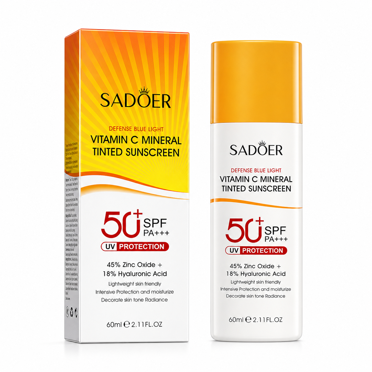 SADOER VITAMIN C MINERAL TINTED SUNSCREEN SPF 50+ 60ml