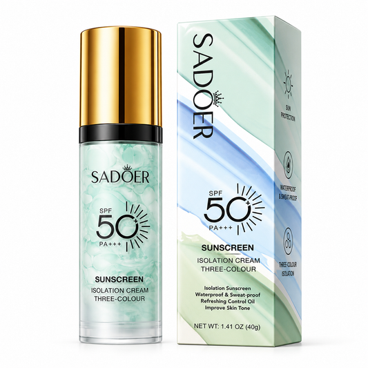 SADOER SUNSCREEN ISOLATION CREAM THREE-COLOUR SPF 50+ PA+++ 40g