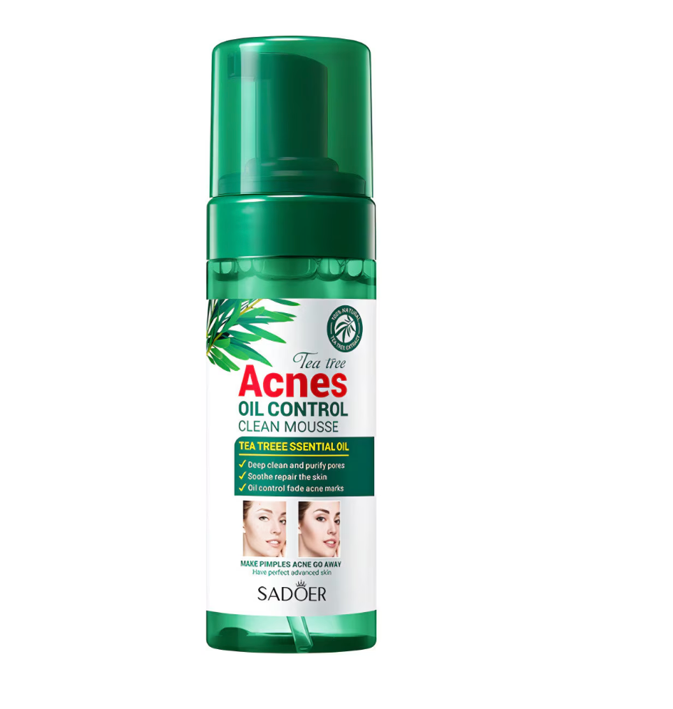 Spuma de curățare facială ANTI ACNE SADOER, cu ulei de arbore de ceai, 150ml
