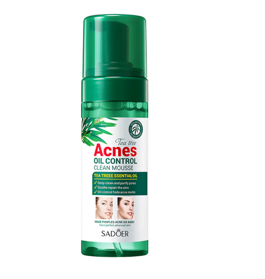 Spuma de curățare facială ANTI ACNE SADOER, cu ulei de arbore de ceai, 150ml