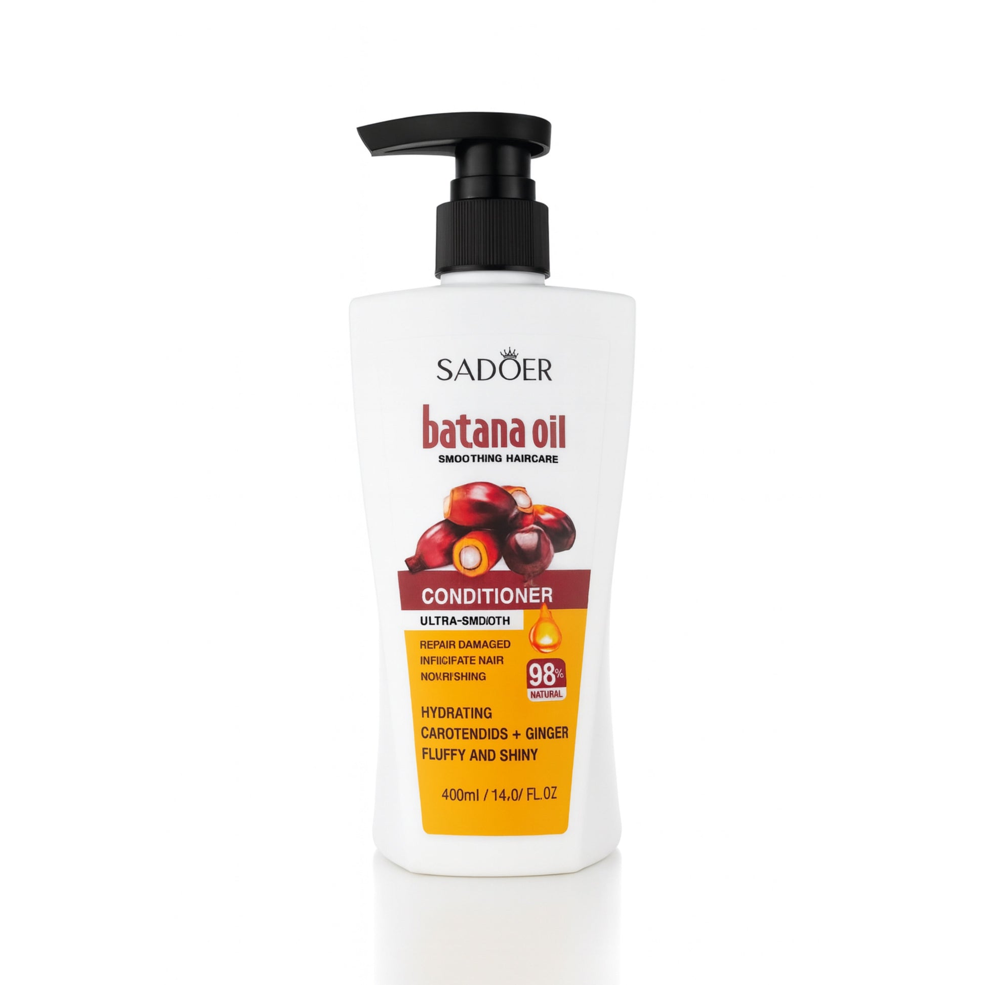 SADOER Batana Oil conditioner bottle with hydrating haircare, 400ml, on white background